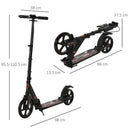 Black Aluminium Folding Kick Scooter for Teens and Adults