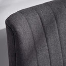 Dark Grey 2 Seater Linen Sofa with Wood Legs