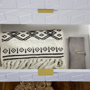 5-Drawer Modern White Chest of Drawers with Golden Steel Base