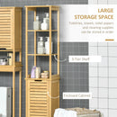 Natural Bathroom Floor Cabinet with 3 Shelves