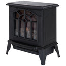 Black Electric Fireplace Heater with LED Flame Effect