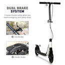 Blue Folding Kick Scooter with Adjustable Height and Dual Brake