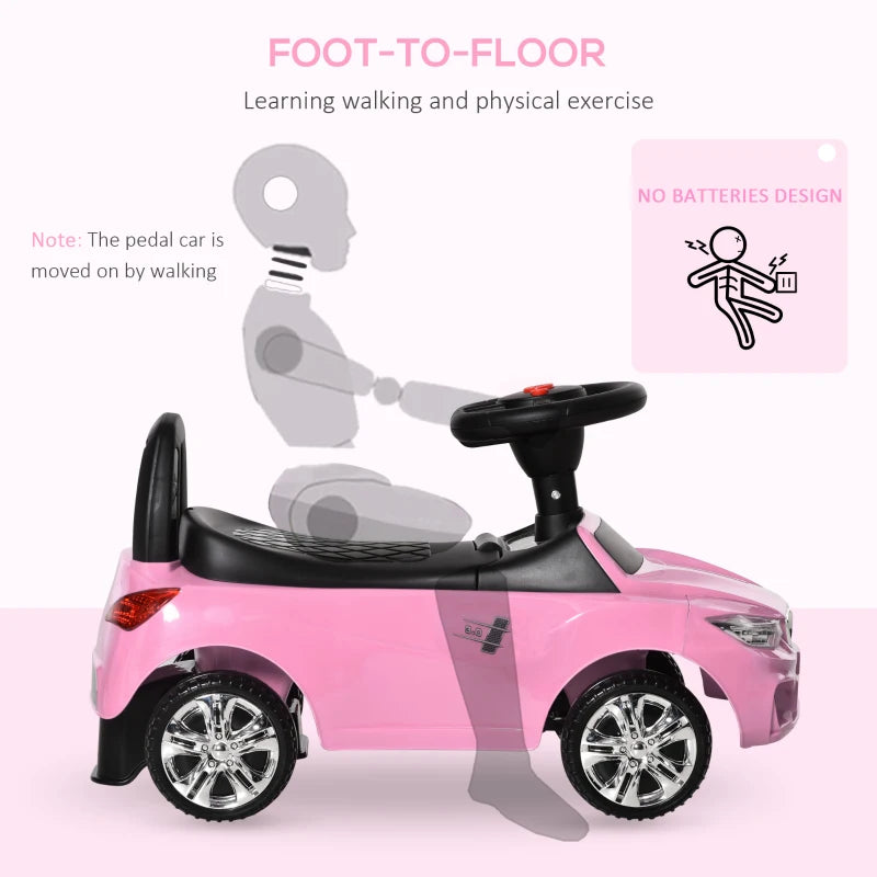 Pink Car Ride Baby Toddler Pink Ride-On Sliding Car