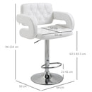 Black Swivel Bar Stool with Back and Armrest, Height Adjustable