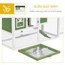 Grey 2-Tier Rabbit Hutch with Run and Water-Resistant Roof