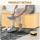 Burlywood Wooden Storage Box Bench with Lid