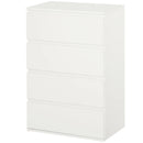 White 4-Drawer Storage Cabinet for Bedroom and Living Room