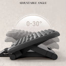 Adjustable Black Footrest for Home Office - Height & Angle Tilting Platform