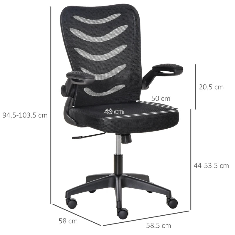 Black Mesh Office Chair with Lumbar Support & Adjustable Height
