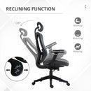 Grey Ergonomic Mesh Office Chair with Adjustable Headrest and Lumbar Support