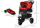 3-Wheel Pet Buggy Red/Black