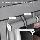 Dark Grey Fabric Wardrobe with Shelves, Hanging Rails, and Drawers - Portable and Foldable Closet 125x43x162.5cm