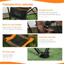 Multicolour Foldable Reclining Garden Chair with Footrest and Headrest