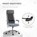Grey Ergonomic High Back Office Chair with Adjustable Height and Swivel Wheels