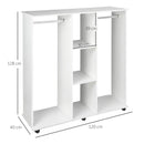Double Mobile Wardrobe Organizer with 6 Wheels - White