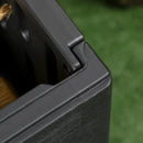 Black Outdoor Garden Storage Box with Wheels - Heavy Duty Water-resistant Container