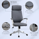 Grey Ergonomic High Back Office Chair with Headrest and Lumbar Support