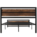 Double Size Metal Bed Frame with Storage, Strong Slat Support - Gray