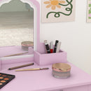 Kids Pink Cloud Vanity Set with Mirror, Stool, Drawer & Storage - Ages 3-6