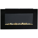 Modern Black Electric Wall Fireplace with LED Flame Effect & Remote Control