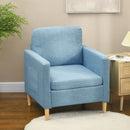 Blue Upholstered Modern Accent Chair for Living Room, Bedroom, Home Office