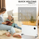 2000W White Electric Convector Heater - 3 Heat Settings, Timer