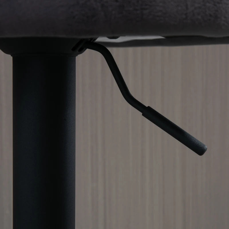 Dark Brown Adjustable Swivel Barstools Set of 2 with Backrest and Armrests