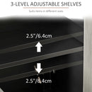 Black Kitchen Storage Cabinet with Adjustable Shelves and 4 Doors