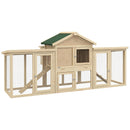 Wooden Chicken Coop with Run and Nesting Box - Large, 204 x 85 x 93cm (Brown)