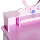 Kids Pink Wooden Dressing Table Set
