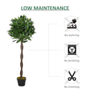 Set of 2 120cm Artificial Green Bay Laurel Topiary Trees - Indoor/Outdoor Decor