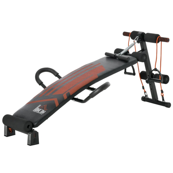 Adjustable Black Sit Up Bench with Headrest for Home Gym