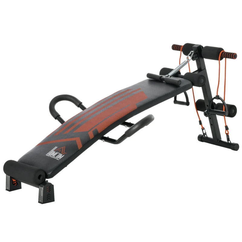 Adjustable Black Sit Up Bench with Headrest for Home Gym