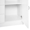 White Four-Drawer Storage Cabinet with Two Doors for Kitchen & Living Room