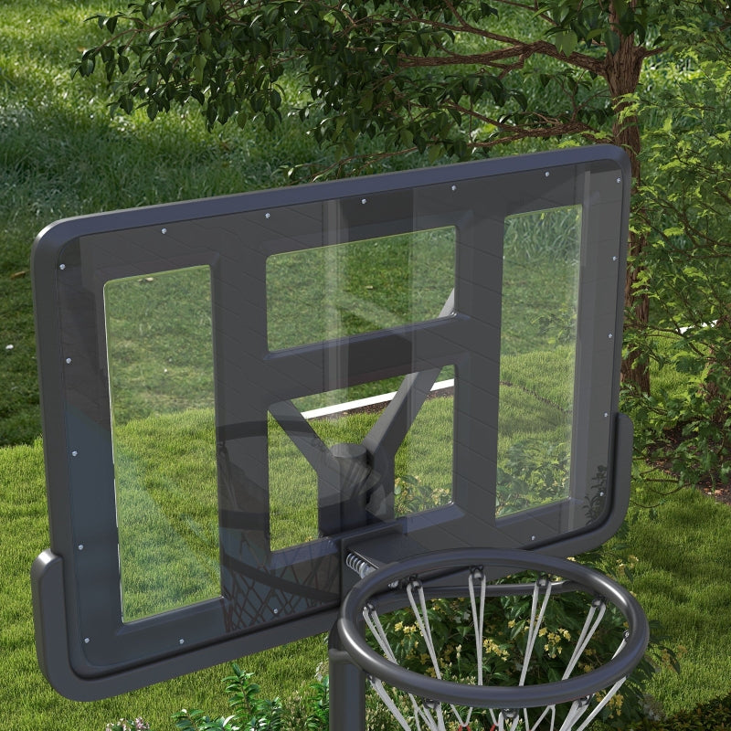 Adjustable Black Freestanding Basketball Hoop Set - 200-305cm