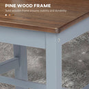 Grey Pine Wood Cross Back Dining Chairs Set of 2