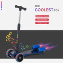 Blue Kids 3-Wheel Scooter with Flashing Wheels and Music