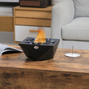 Black Concrete Tabletop Bioethanol Fireplace - 0.4L Tank