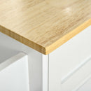 White Kitchen Island Cart with Storage Drawers and Cabinets