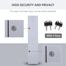 Grey Vertical Locker Cabinet Storage with Shelves - 38 x 46 x 180 cm