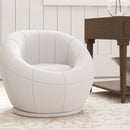 White Swivel Upholstered Accent Chair for Home