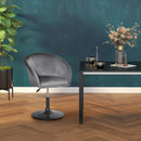 Grey Swivel Fabric Bar Stool with Adjustable Height