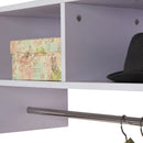 White Wall Mounted Coat Hanger with Storage Shelf
