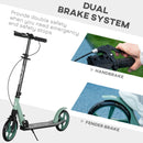 Foldable Kick Scooter for Teens - Black, Adjustable Handlebar, Dual Brake System