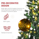 6FT Green Pre-Lit Christmas Tree with 200 LED Lights and Ornaments