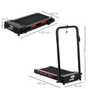 Black Steel Folding Motorized Treadmill with LCD Monitor