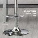 Swivel Adjustable Bar Stools Set of 2, Light Grey, Steel Frame, Kitchen Bar Dining