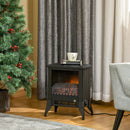 Black Electric Fireplace Stove with Realistic Flame Effect