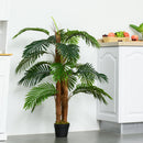4ft Green Artificial Palm Tree Plant with 19 Leaves - Indoor/Outdoor Decor