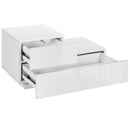 White High Gloss Bedside Table with RGB LED Light and Drawers